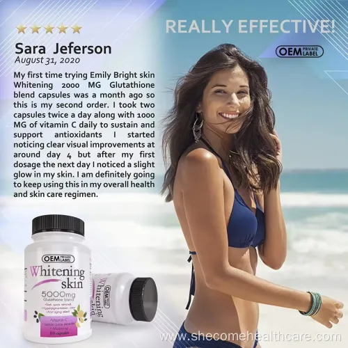 OEM Glutathione Capsules for Skin Whitening and Anti-Aging